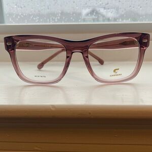 Carrera Translucent Rose-Pink Square Acetate Glasses